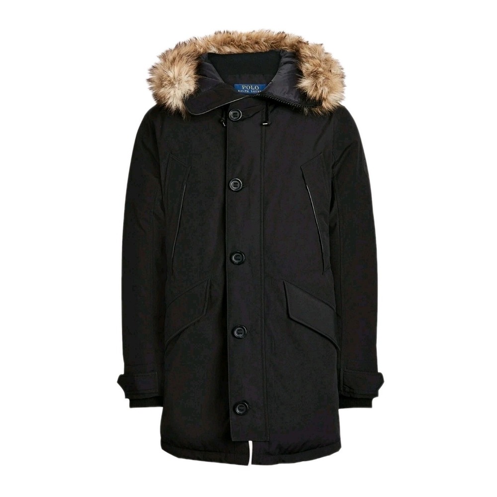 Polo Ralph Lauren Faux Trim Down Parka Jacket Black Size‎ Big XLT NWOT $548